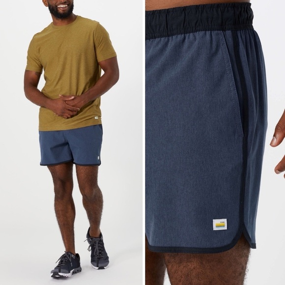 Vuori Mens Banks Short Pull On Athletic Sporty Activewear Workout Running Blue S - Picture 1 of 10